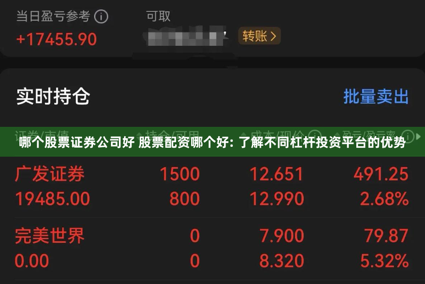 哪个股票证券公司好 股票配资哪个好: 了解不同杠杆投资平台的优势